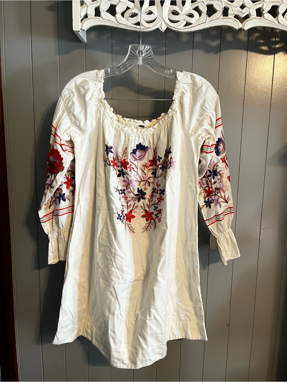 Free People Fleur Du Jour Off-the-Shoulder Embroidered Dress